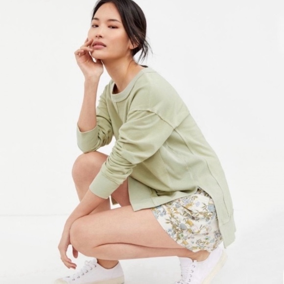 NWT Anthropologie T.La Ribbed Trim Tunic Sweatshirt - Picture 1 of 7